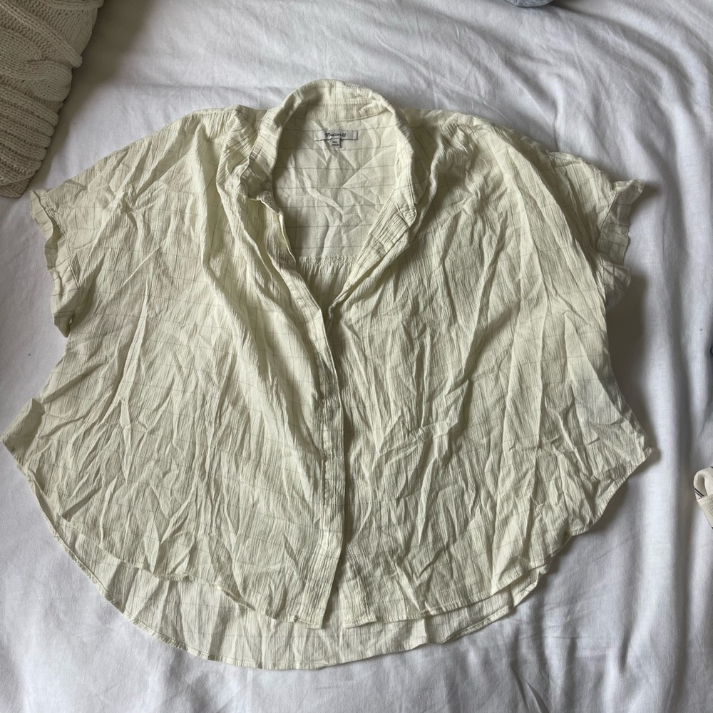 Checkered Madewell Peplum style top